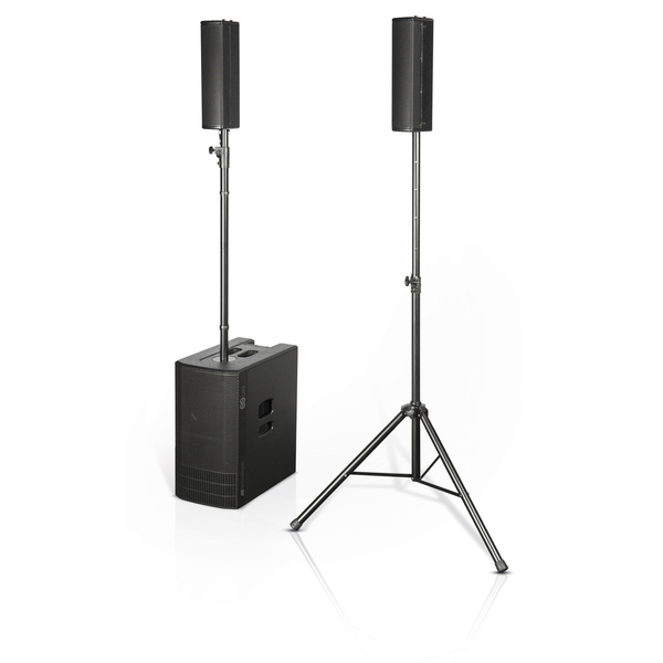 3-AMPED 2400W STEREO SOUND SYSTEM. 2X TOPS EACH 4X 4” FULL-RANGE SPEAKERS. 2X 12” ACTIVE SUBWOOFER.